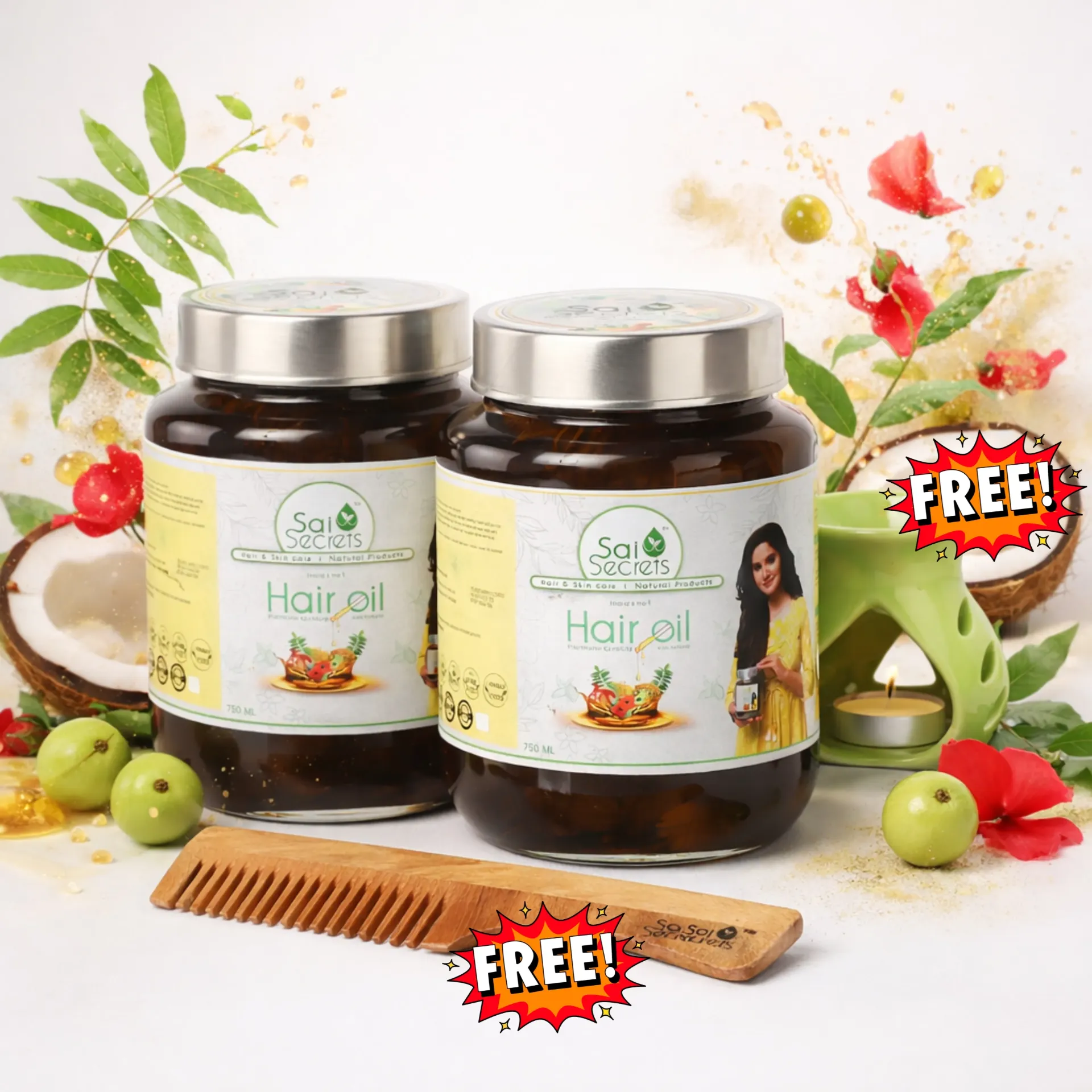 [HO7*2+CC1+CD1] Hair Oil 750ML - 2Qty Combo