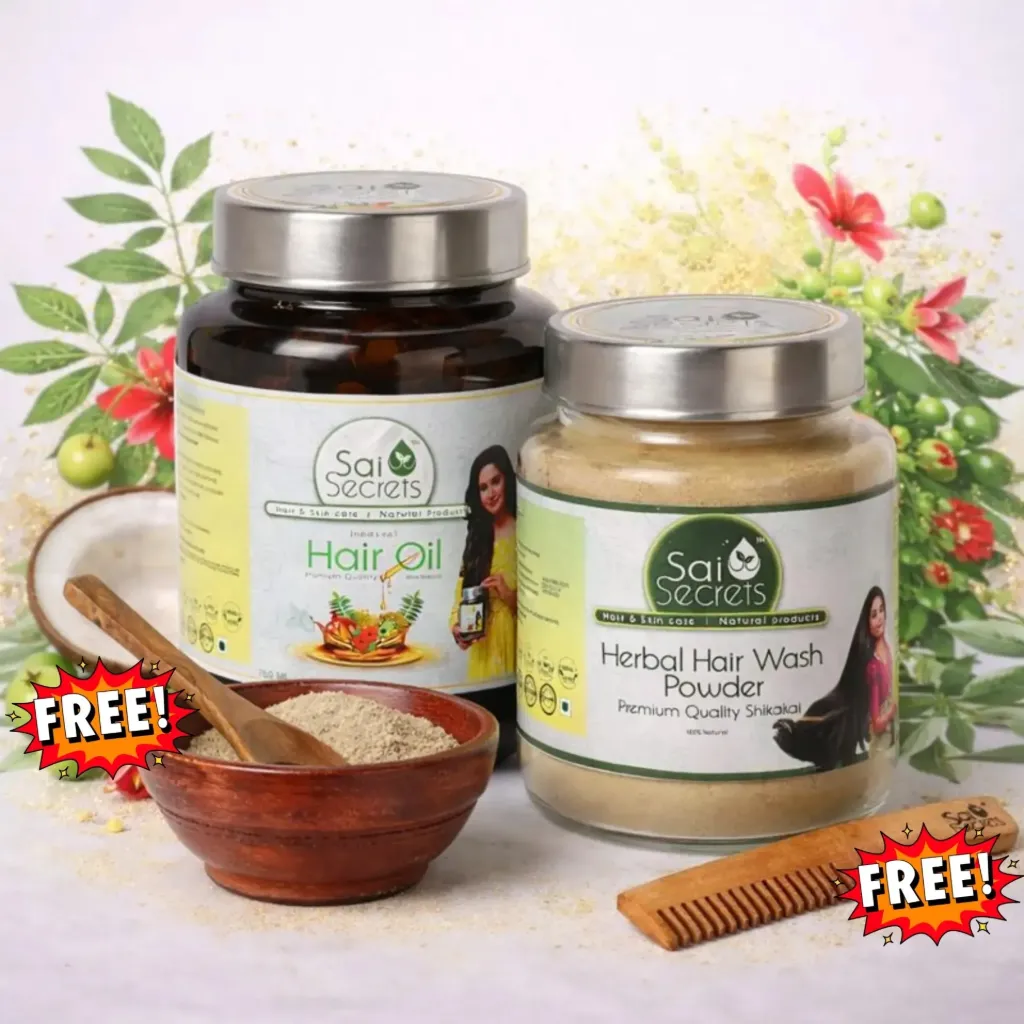 [HO5+SK4+CC1+CBS1] Hair Oil 500ML + Hair Wash Powder Shikkakai  400GM Combo