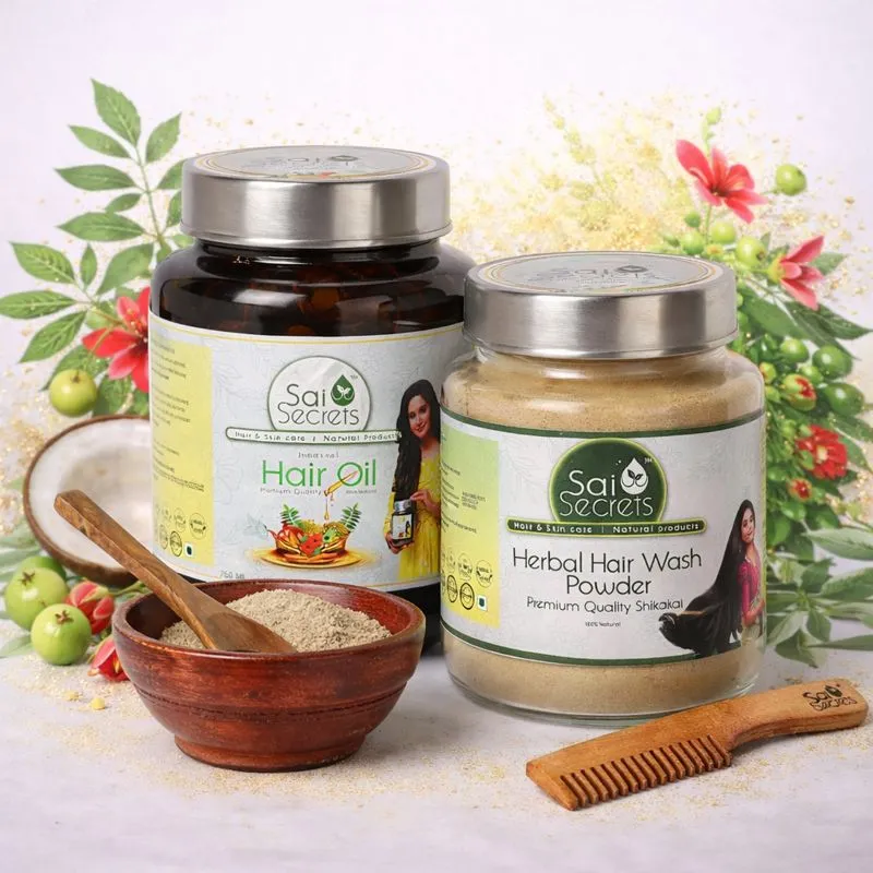 [HO7+SK2] Hair Oil 750ML + Hair Wash Powder Shikkakai  250GM Combo