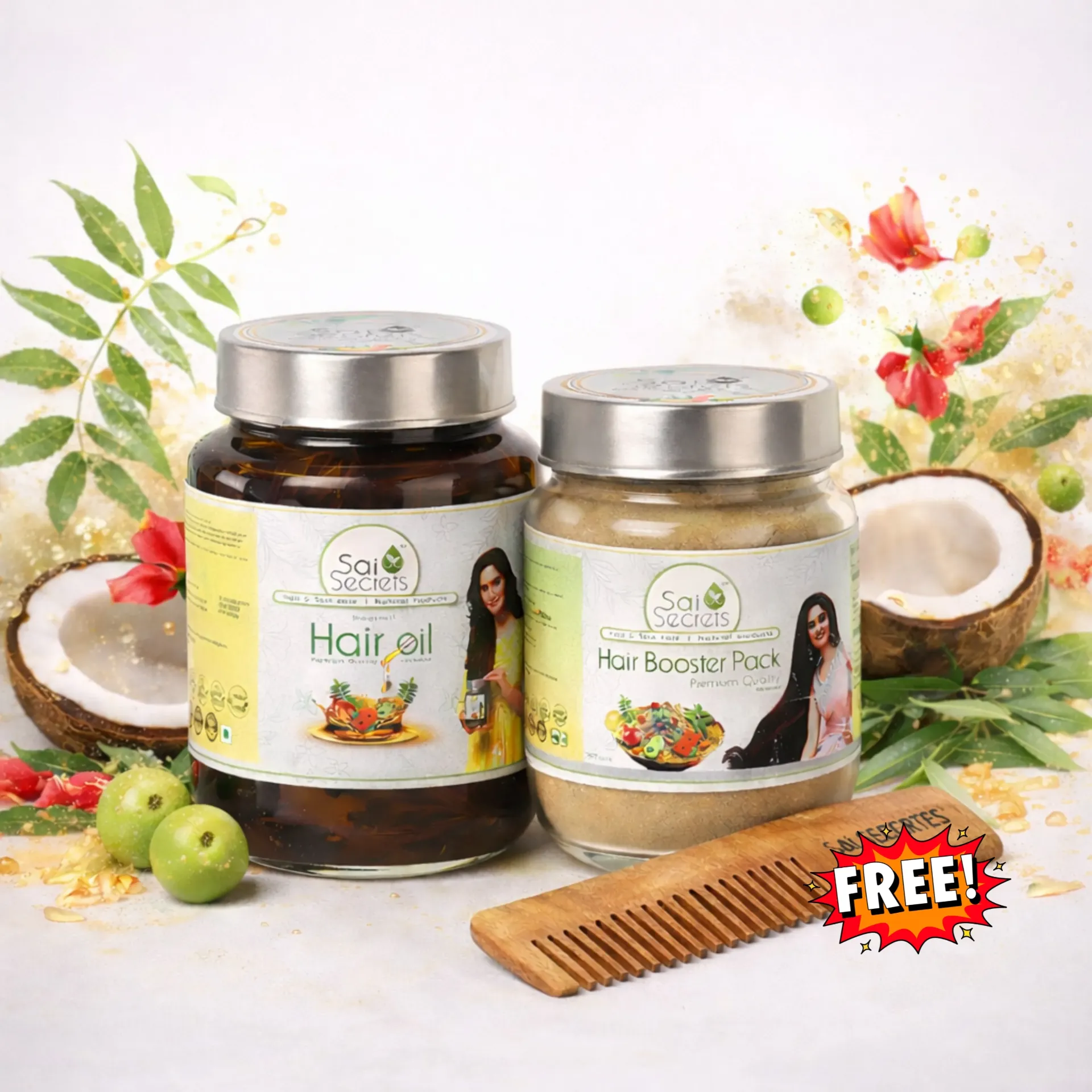 Hair Oil 750ML + Hair Booster Pack 250GM Combo