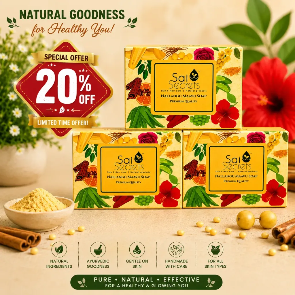 Sai Secrets Nallangu Maavu Soap 3 Pack