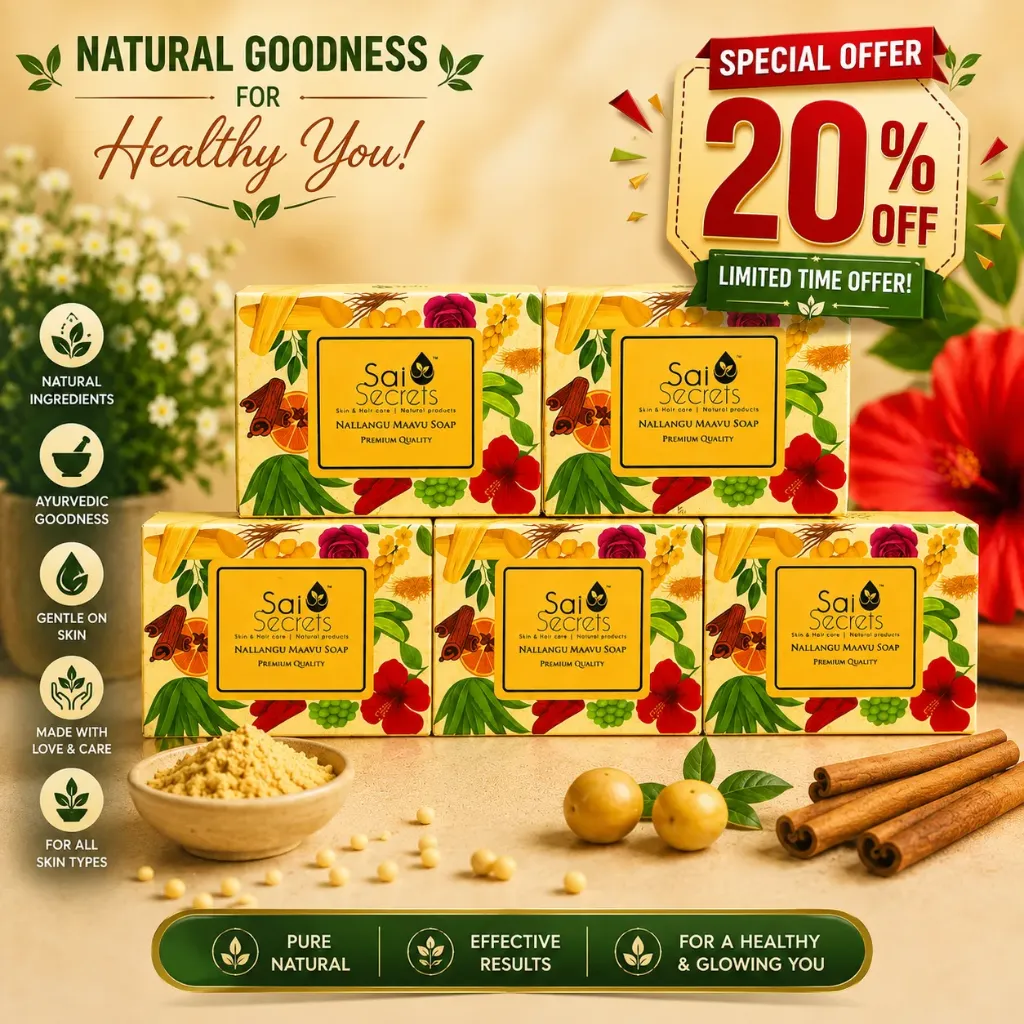 Sai Secrets Nallangu Maavu Soap 5 Pack