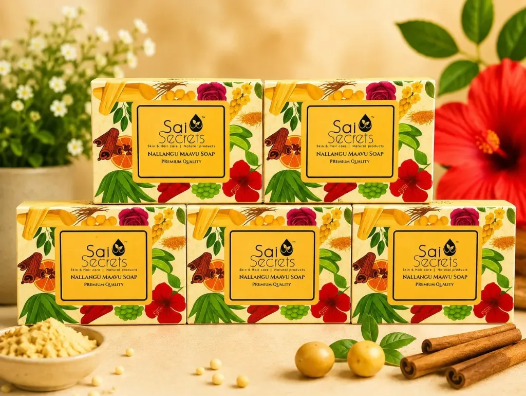 [NS5] Sai Secrets Nallangu Maavu Soap 5 Pack