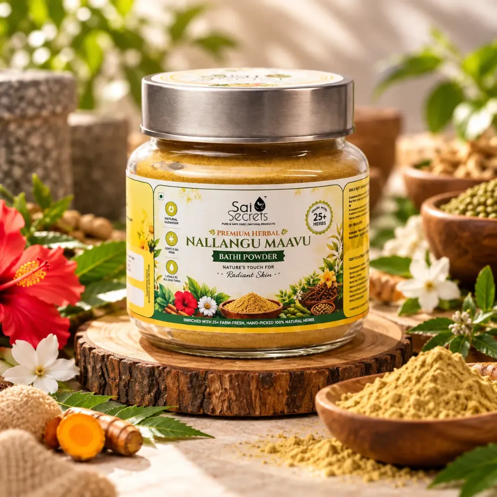 [BP1] Herbal Bath Powder Nallungu Maavu Mini - 100Grm