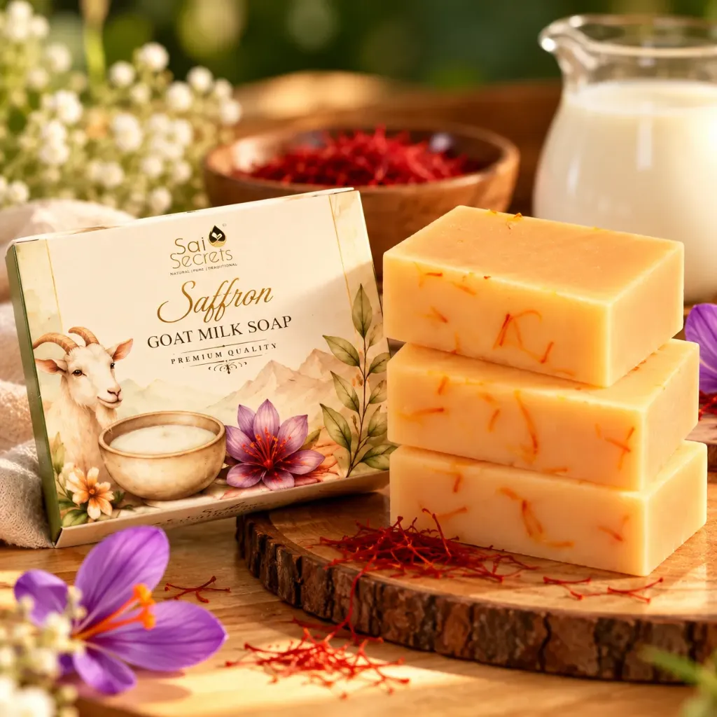 Sai Secrets Skin Glowing Saffron GOAT MILK SOAP