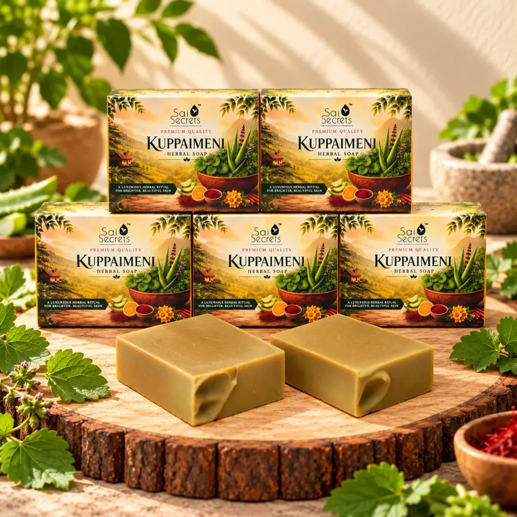 SAI SECRETS SKIN LIGHTENING KUPAIMENI HERBAL SOAP - PACK OF 5